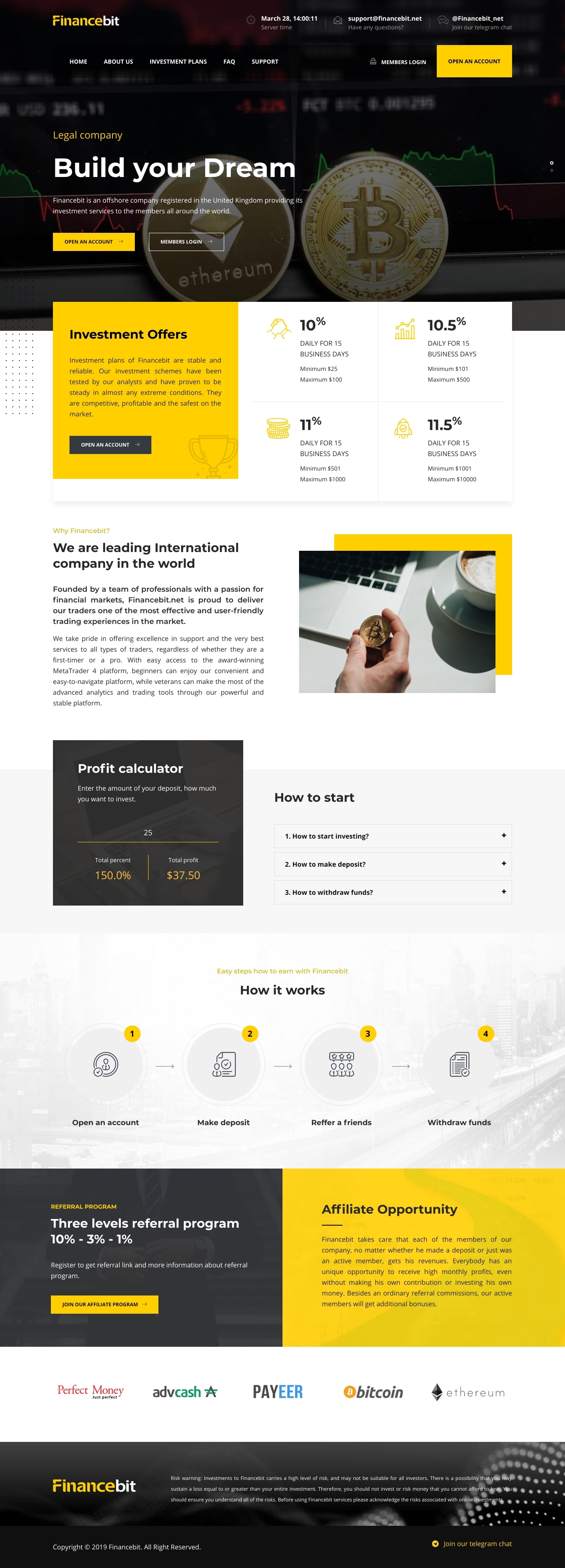 HYIP project Financebit