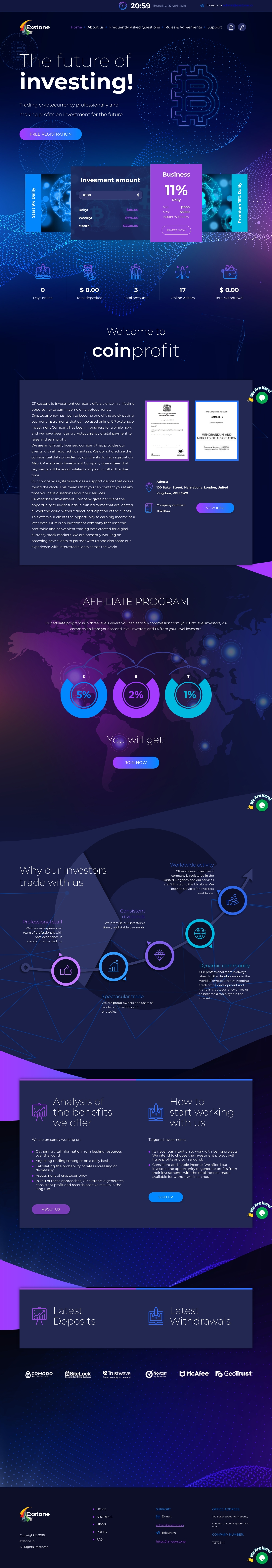 HYIP project Exstone