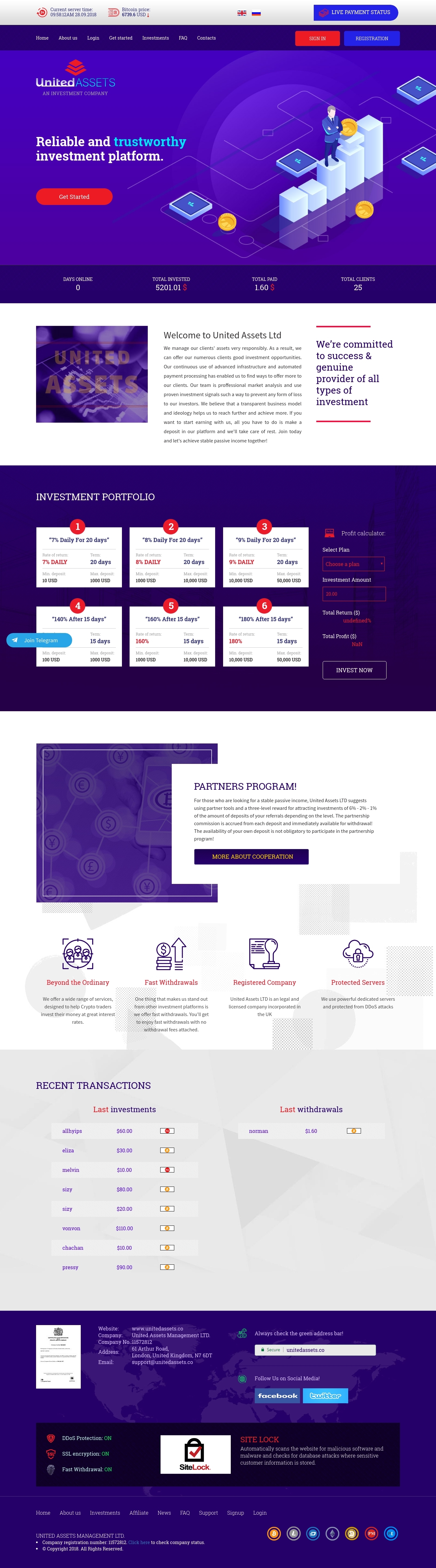 Invest project United Assets Ltd.