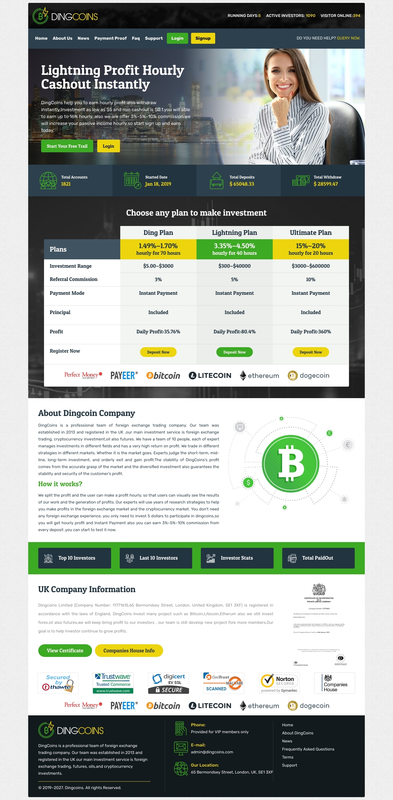 Gaming HYIP project Ding Coins Ltd