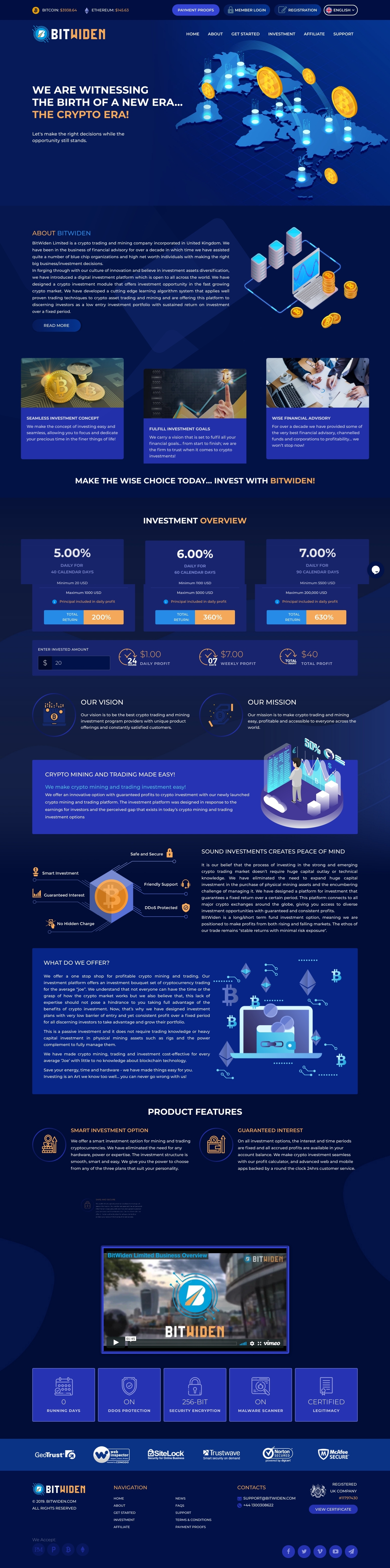 Gaming HYIP project Bitwiden Limited