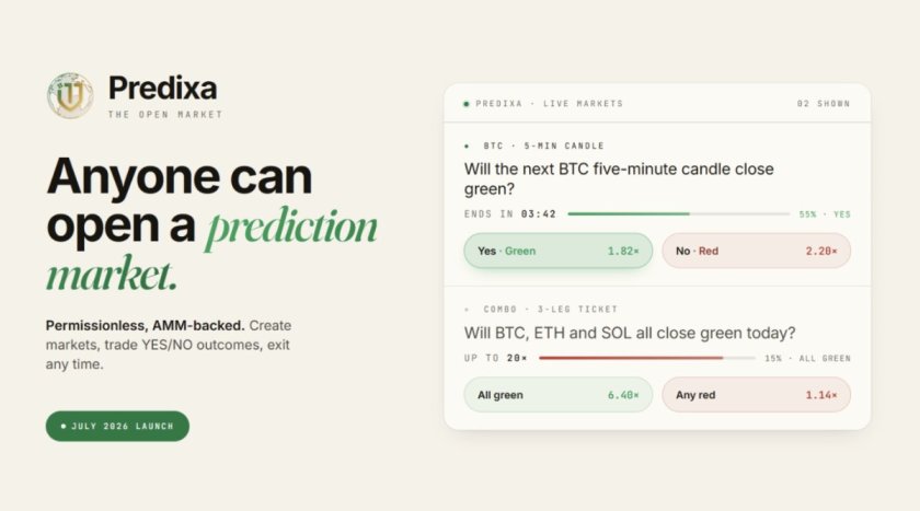 Predixa, a Decentralized Prediction Market from the TMX Ecosystem, Prepares July 2026 Launch